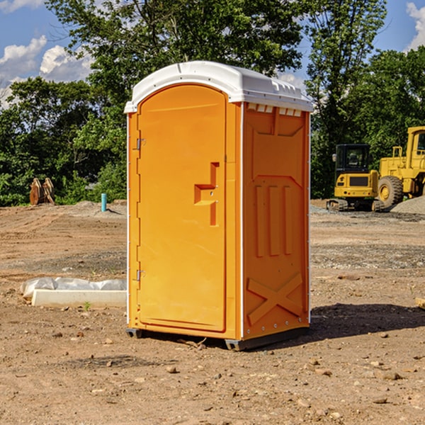 how often are the portable restrooms cleaned and serviced during a rental period in Adams IL